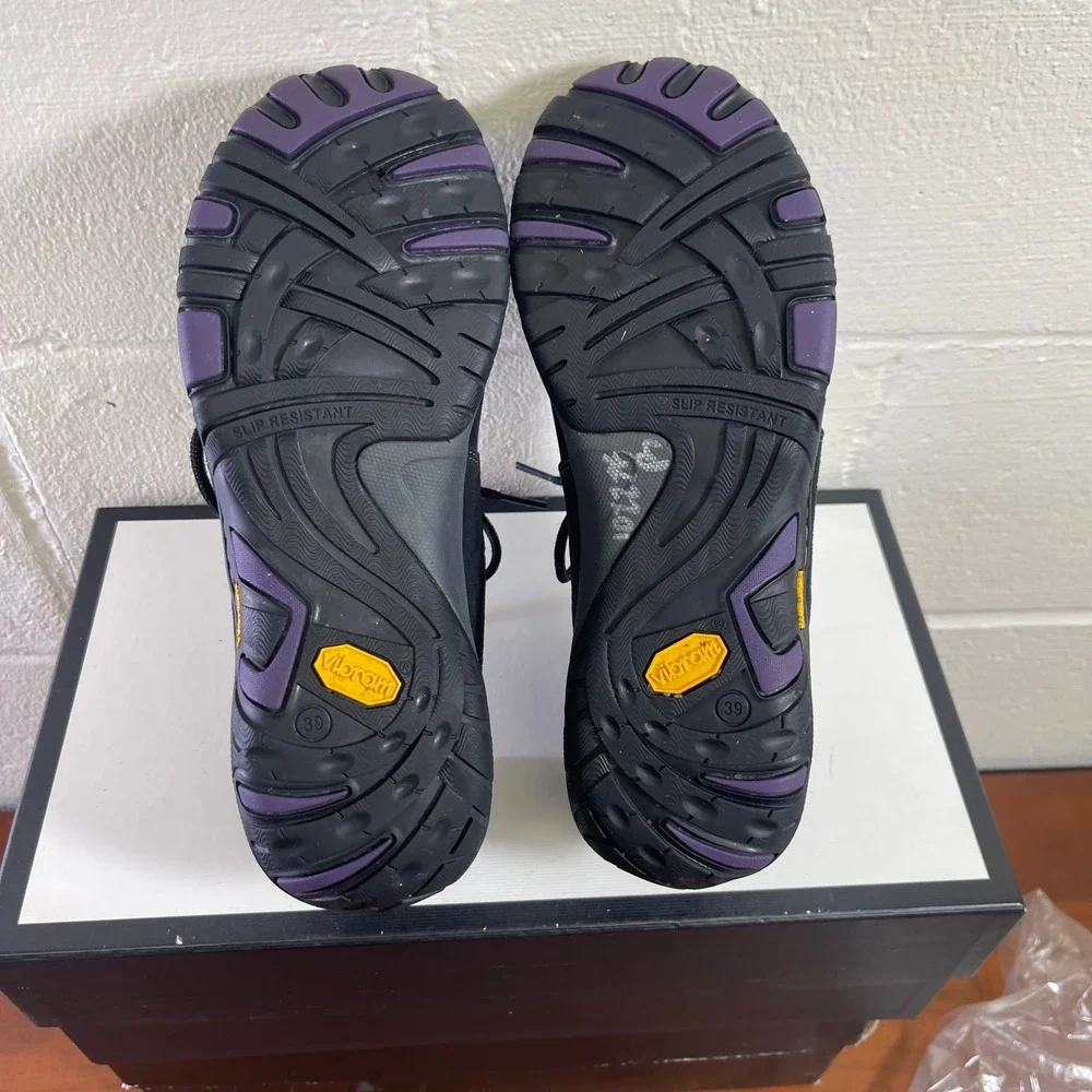 Dansko Paisley Black Purple Suede Waterproof Hiking Shoes Women's 39 EU/9 US